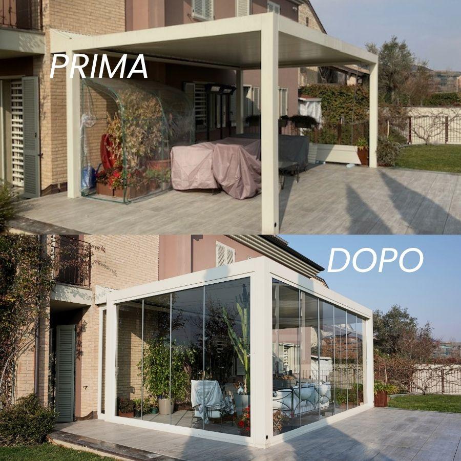 Pergola con vetrate