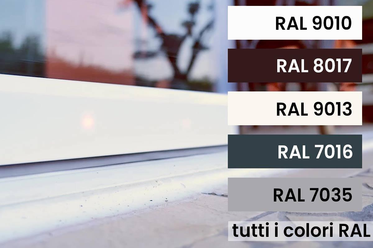 Tabella colori profili vetrate 7